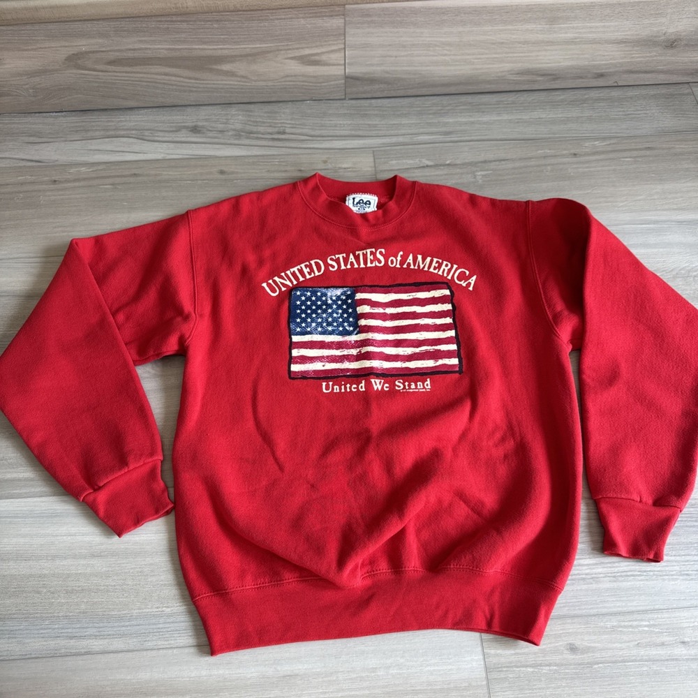 Vintage‎ Lee Sport United States of America United We Stand Sweatshirt Size XL